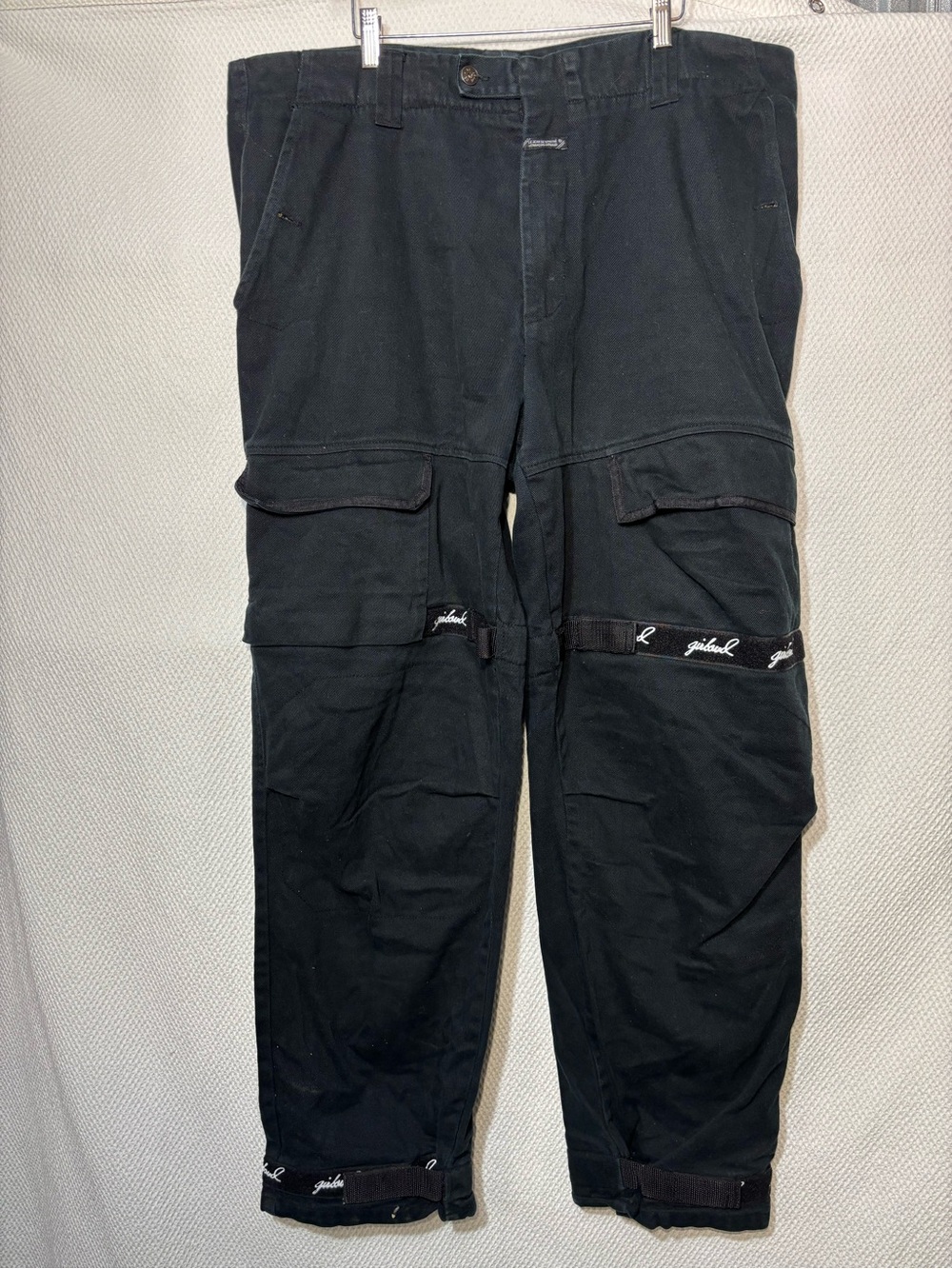 MARITHÉ FRANÇOIS GIRBAUD Sz 38 Men's Cargo Pants with Script Trim 100% Cotton